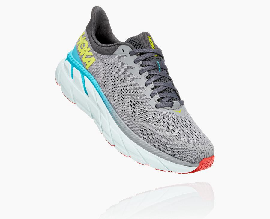 Hoka One One Running Shoes Mens Grey - Clifton 7 - 43687XLZJ